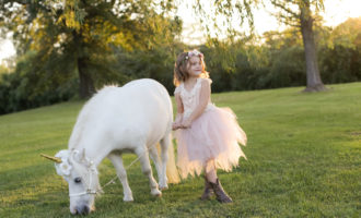 Picture of a girl with a unicorn