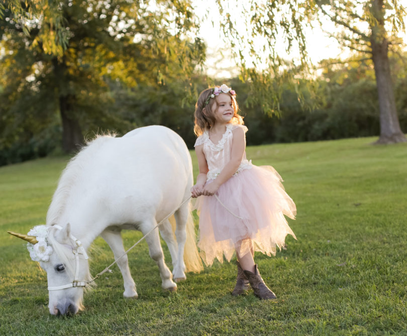 Picture of a girl with a unicorn